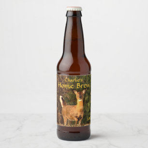 Rótulo Para Garrafa De Cerveja Veado no nascer do Sol Rótulo de Cerveja Selvagem
