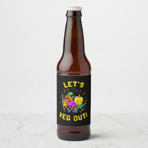 Rótulo Para Garrafa De Cerveja Vegetariana deixa Vegan sair