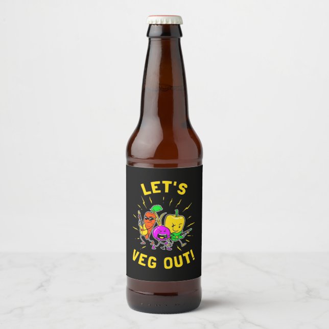 Rótulo Para Garrafa De Cerveja Vegetariana deixa Vegan sair (Frente)