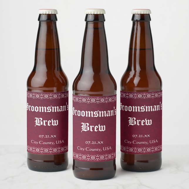 Rótulo Para Garrafa De Cerveja Velvet personalizado de casamento (Garrafas)