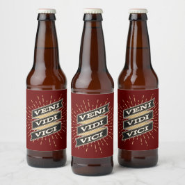 Rótulo Para Garrafa De Cerveja Veni Vidi Vici Red