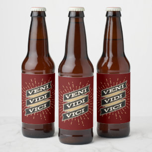 Rótulo Para Garrafa De Cerveja Veni Vidi Vici Red