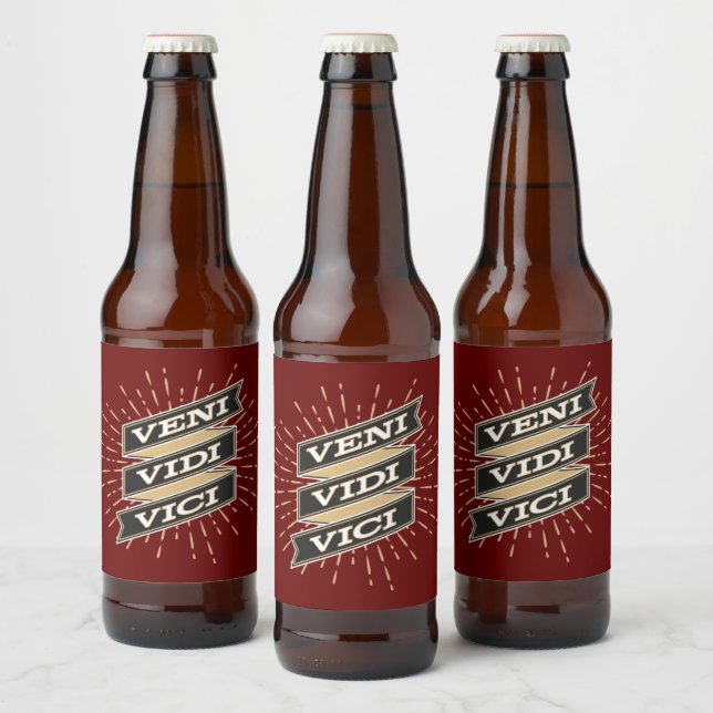 Rótulo Para Garrafa De Cerveja Veni Vidi Vici Red (Garrafas)