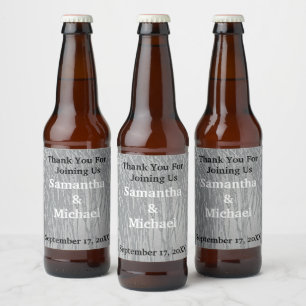 Rótulo Para Garrafa De Cerveja Vestido Elegante de Casamento, Obrigado