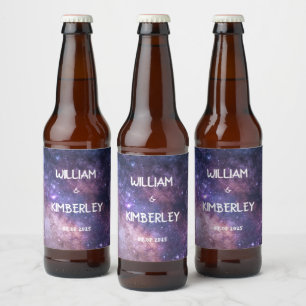 Rótulo Para Garrafa De Cerveja Via Látea Estrelas Sky Galaxy Casamento Elegante