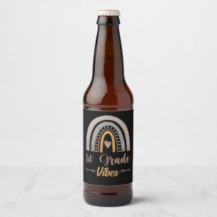 Rótulo Para Garrafa De Cerveja Vibrações da 1ª Série Arco-íris Volta às Aulas da
