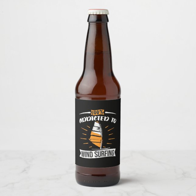 Rótulo Para Garrafa De Cerveja Viciado Em Navegação Eólica (Frente)