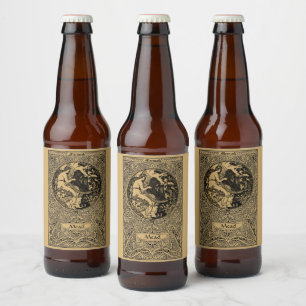 Rótulo Para Garrafa De Cerveja Vintage Art Nouveau Mermaid