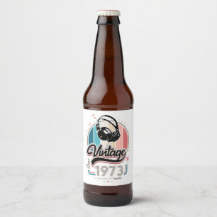 Rótulo Para Garrafa De Cerveja Vintage desde fones de ouvido de 1973