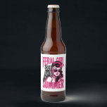 Rótulo Para Garrafa De Cerveja Vintage Feral Girl Summer Ogambm Funny Raccoon<br><div class="desc">Vintage Feral Girl Summer Ogambm Funny Raccoon</div>
