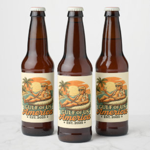Rótulo Para Garrafa De Cerveja Vintage Funny Trump América Golfo 2025