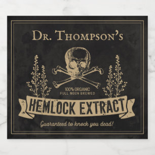 Rótulo Para Garrafa De Cerveja Vintage Halloween Skull Faux