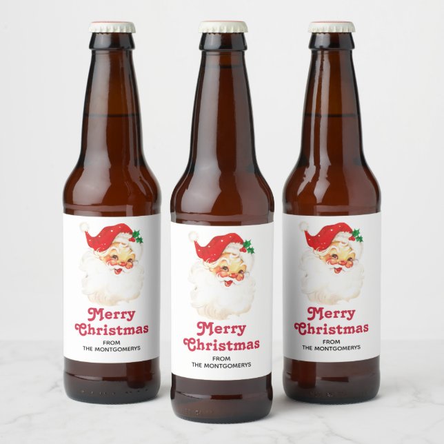 Rótulo Para Garrafa De Cerveja Vintage Retro Jolly Old Papai Noel Natal (Garrafas)