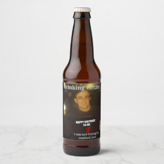 Rótulo Para Garrafa De Cerveja vítima bebendo