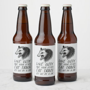 Rótulo Para Garrafa De Cerveja Viva Falso A Sua Morte Comendo Lixo Engraçado Ogam