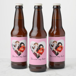 Rótulo Para Garrafa De Cerveja Você É Meu Amante – Design de Coração Romântico
