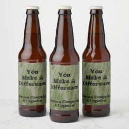 Rótulo Para Garrafa De Cerveja Você Faz Diferença Deserto Grama Agradecimentos Fu