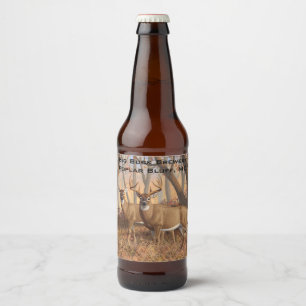 Rótulo Para Garrafa De Cerveja Whitetail Deer Buck & Doe Autumn Mapods