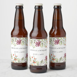 Rótulo Para Garrafa De Cerveja Wildflower Meadow Wedding