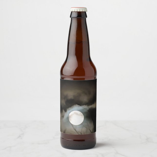 Rótulo Para Garrafa De Cerveja Winter Solstice Moon Celestial Art (Frente)