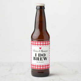 Rótulo Para Garrafa De Cerveja Xadrez Vermelho Eu Crio Cerveja Festa de Casamento
