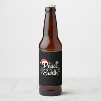 Rótulo Para Garrafa De Cerveja Xmas Dando Paz Na Terra