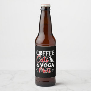 Rótulo Para Garrafa De Cerveja Yoga Lover Café Gato E Yoga Mats