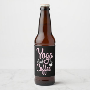 Rótulo Para Garrafa De Cerveja Yoga Lover Yoga And Coffee