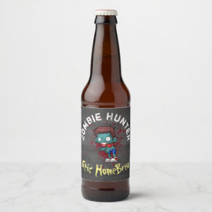 Rótulo Para Garrafa De Cerveja Zombie Hunter Epic HomeBrew Creepy Legal