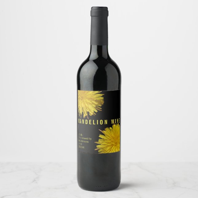Rótulo Para Garrafa De Vinho A Dandelion 1 | Vinho De Dandelion De Criação Domé (Frente)