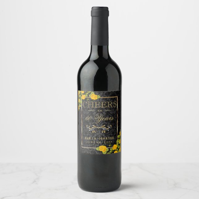 Rótulo Para Garrafa De Vinho Anima-se a "ADICIONAR A IDADE" Anos - Qualquer Ani (Frente)