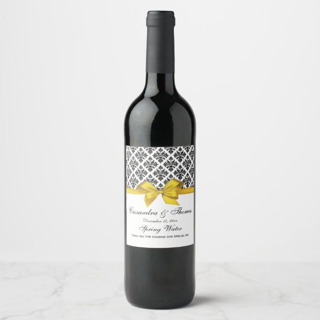 Rótulo Para Garrafa De Vinho ARCO amarelo preto branco para o damasco para inje (Frente)
