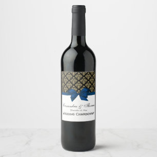 Rótulo Para Garrafa De Vinho Arco azul do Marinho Dourado contra danos preto Vi