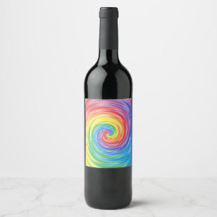 Rótulo Para Garrafa De Vinho Arco-íris de giro