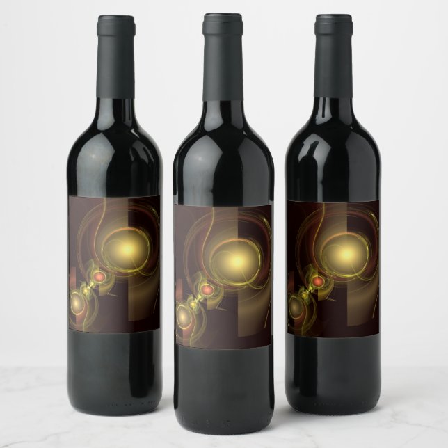 Rótulo Para Garrafa De Vinho Arte Abstrato de Conexão Inteira (Garrafas)