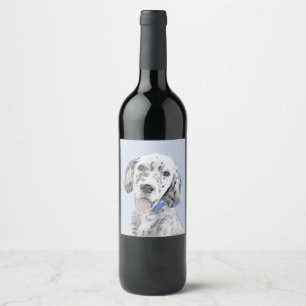 Rótulo Para Garrafa De Vinho Arte de Cão de Pintura de Belton, Setter Azul