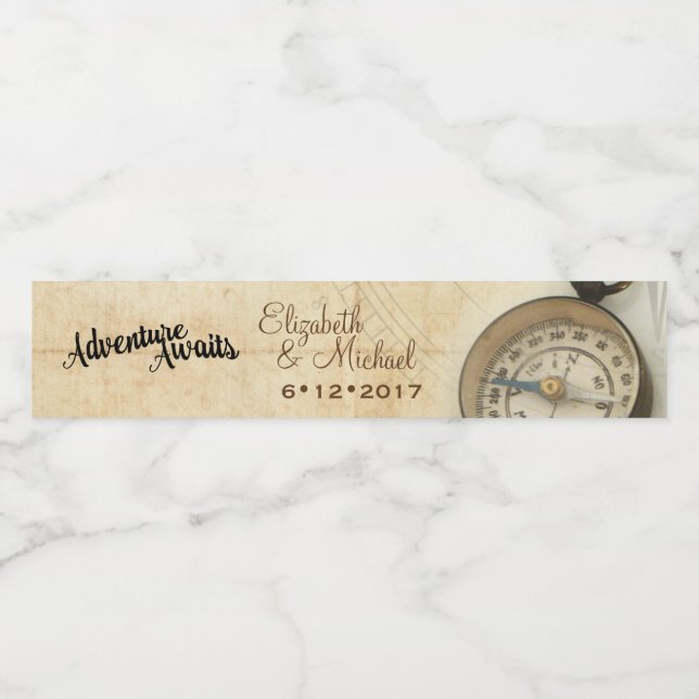 Rótulo Para Garrafa De Vinho Aventura Aguarda Rótulo da Garrafa de Água (Rótulo Único)