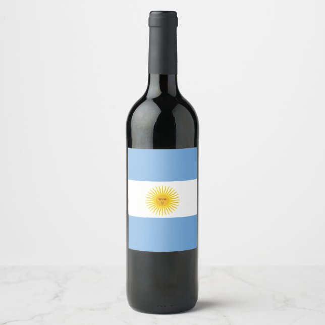 Rótulo Para Garrafa De Vinho Bandeira da Argentina (Frente)