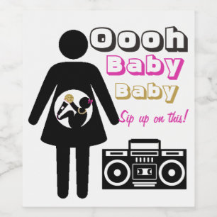 Rótulo Para Garrafa De Vinho Bebê Baby Mom de Ooh & bebê Girl  Hip Hop