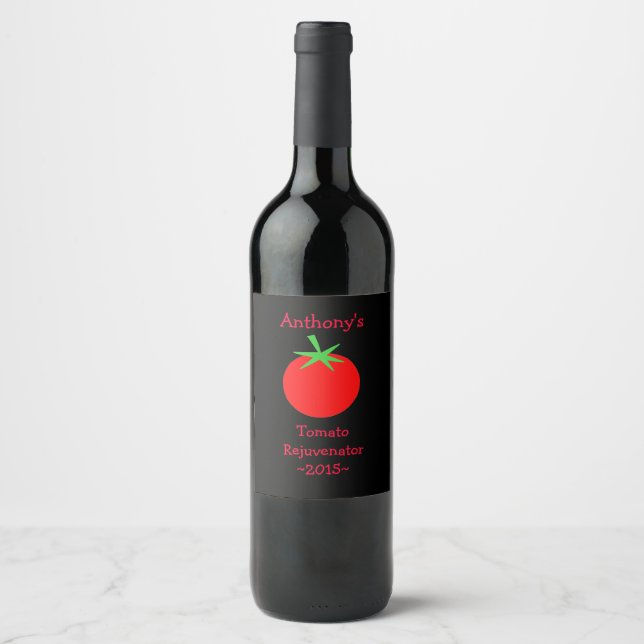 Rótulo Para Garrafa De Vinho Belo Vermelho na Casa do Tomate Negro (Frente)