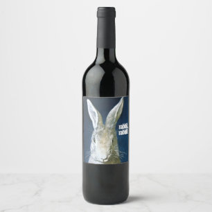 Rótulo Para Garrafa De Vinho Boa sorte do divertimento que diz o coelho,