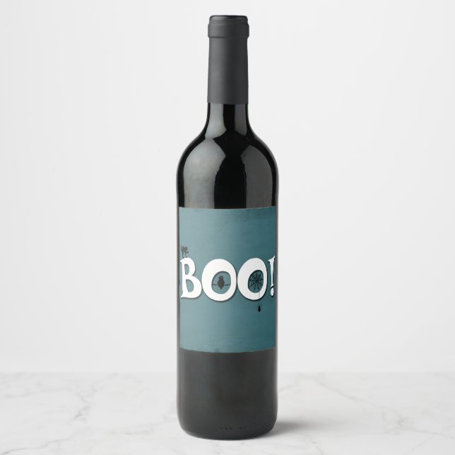 Rótulo Para Garrafa De Vinho Boo! (Frente)
