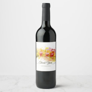 Rótulo Para Garrafa De Vinho Caligrafia abstrata do respingo da cor das