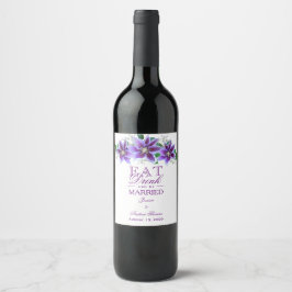 Rótulo Para Garrafa De Vinho Casamento Clássico Chic Clematis