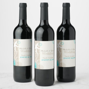 Rótulo Para Garrafa De Vinho Casamento festivo do destino da estrela do mar da