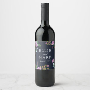 Rótulo Para Garrafa De Vinho Casamento floral de Golightly