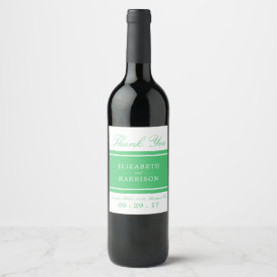 Rótulo Para Garrafa De Vinho Casamento Moderno Emerald Green