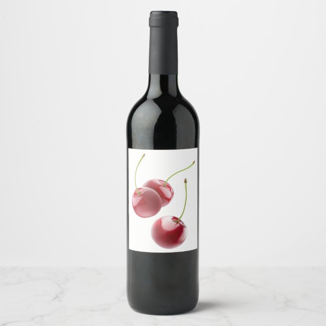 Rótulo Para Garrafa De Vinho Cerejas (Frente)
