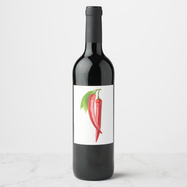Rótulo Para Garrafa De Vinho Chillies (Frente)