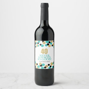 Rótulo Para Garrafa De Vinho Confetes Dourados Sparkling da cerceta do brilho